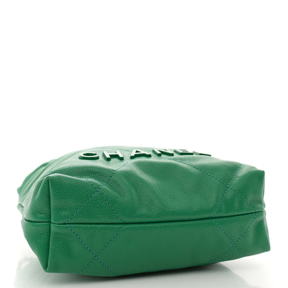 Chanel Shiny Caviar Quilted Mini Chanel 22 Green 4 of 10