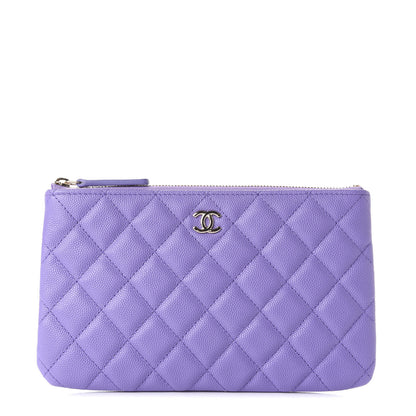 Chanel Caviar Quilted Small Zipped Pouch Purple 1 of 9