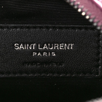 Saint Laurent Metallic Calfskin Matelasse Chevron Monogram Baby Lou Camera Bag New Azalea 6 of 8