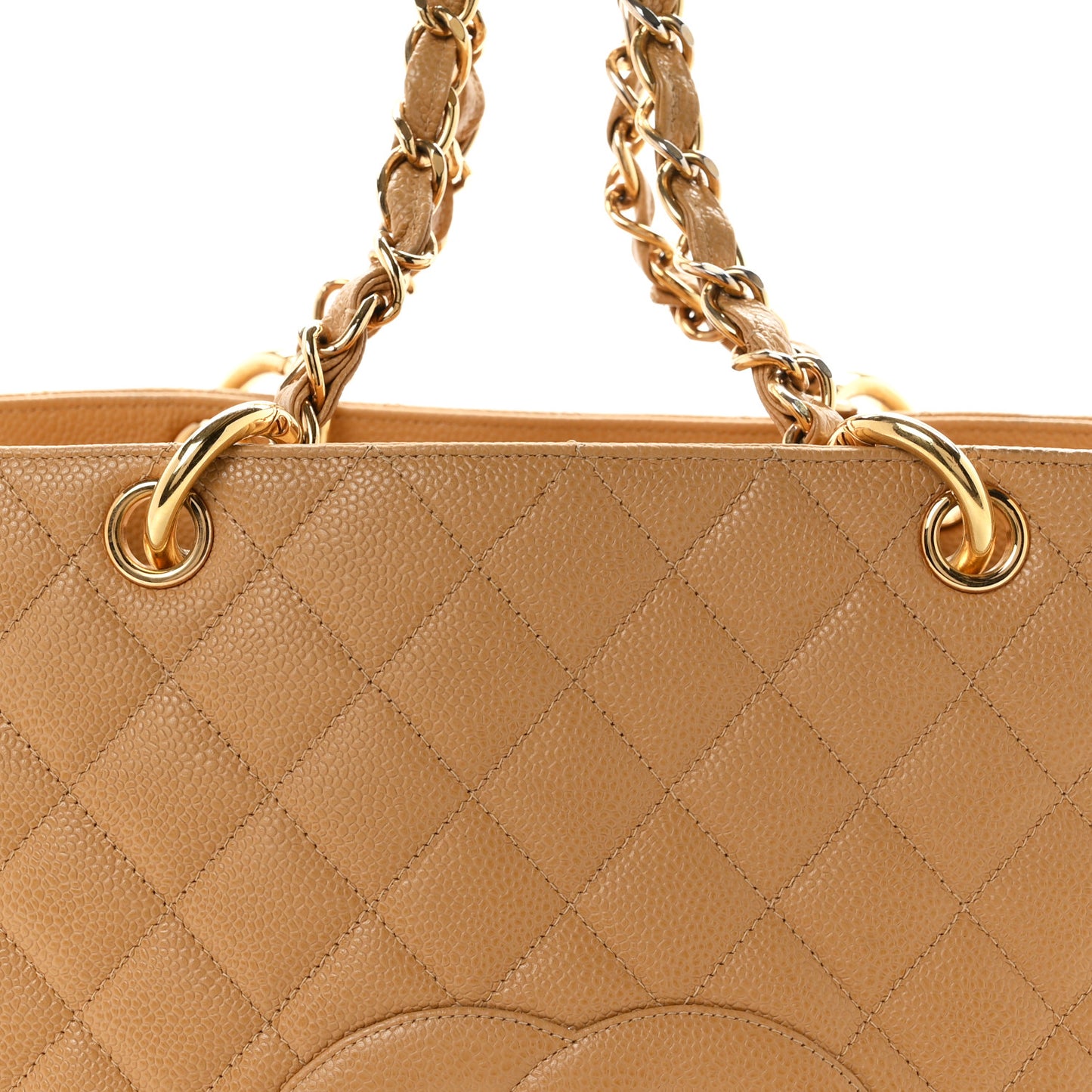 Caviar Quilted Grand Timeless Tote GTT Beige