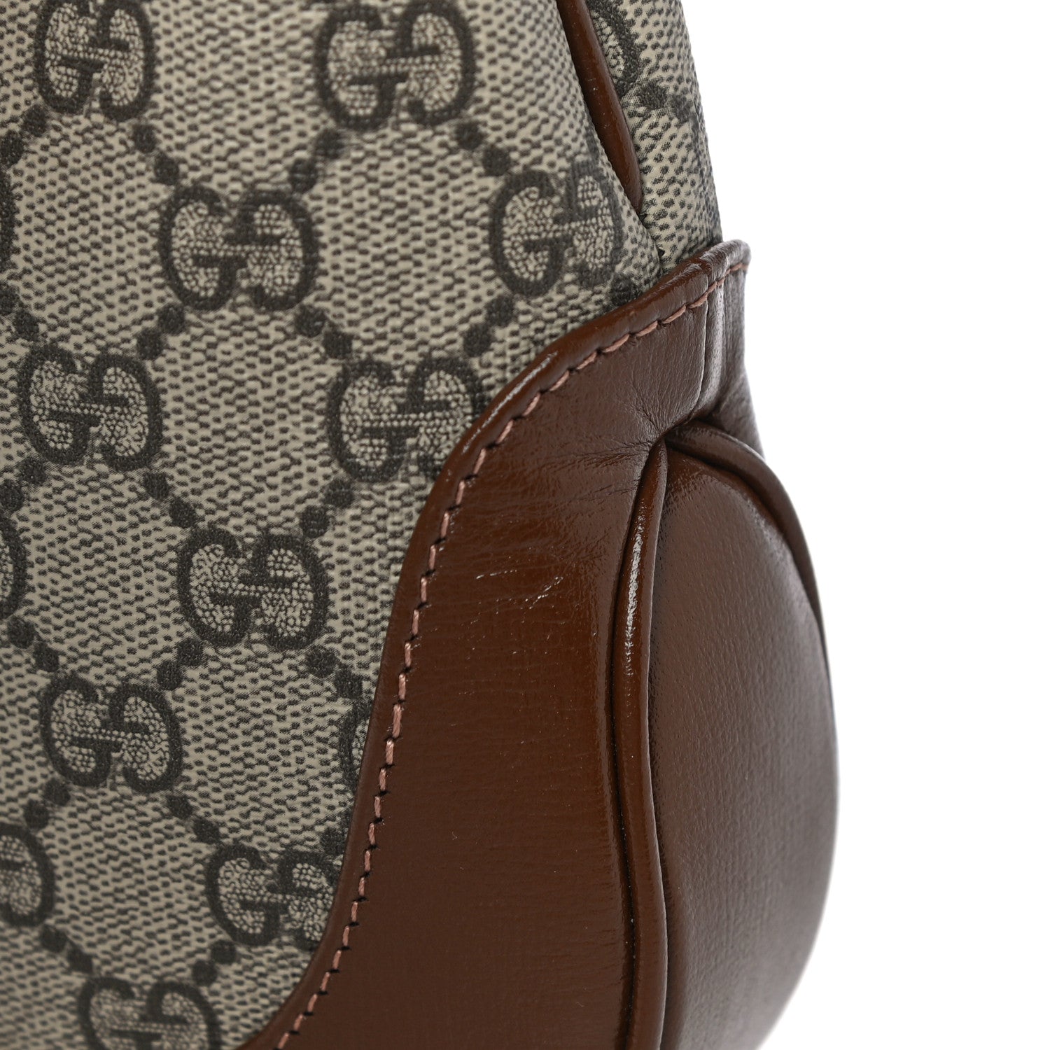 Gucci GG Supreme Monogram Azalea Calfskin Web Small Jackie 1961 Hobo Beige Ebony Brown Sugar 13 of 18