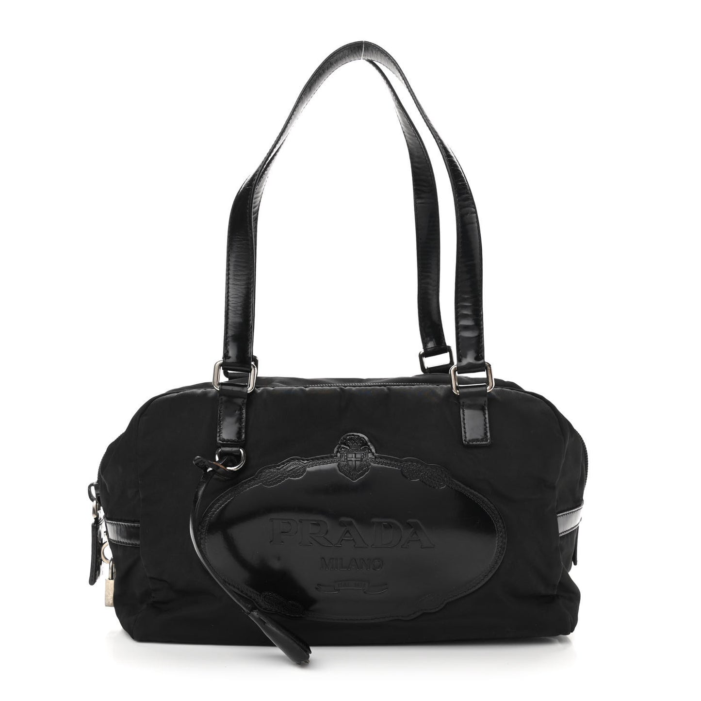 Tessuto Nylon Spazzolato Logo Tote Black