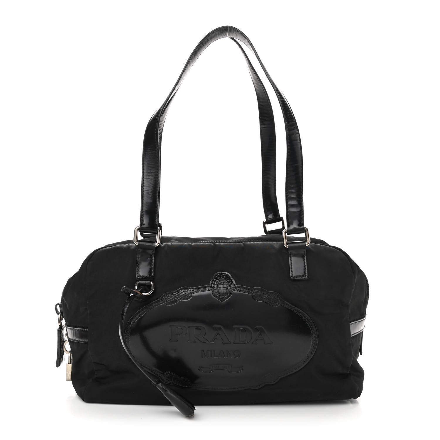 Prada Tessuto Nylon Spazzolato Logo Tote Black 1 of 10