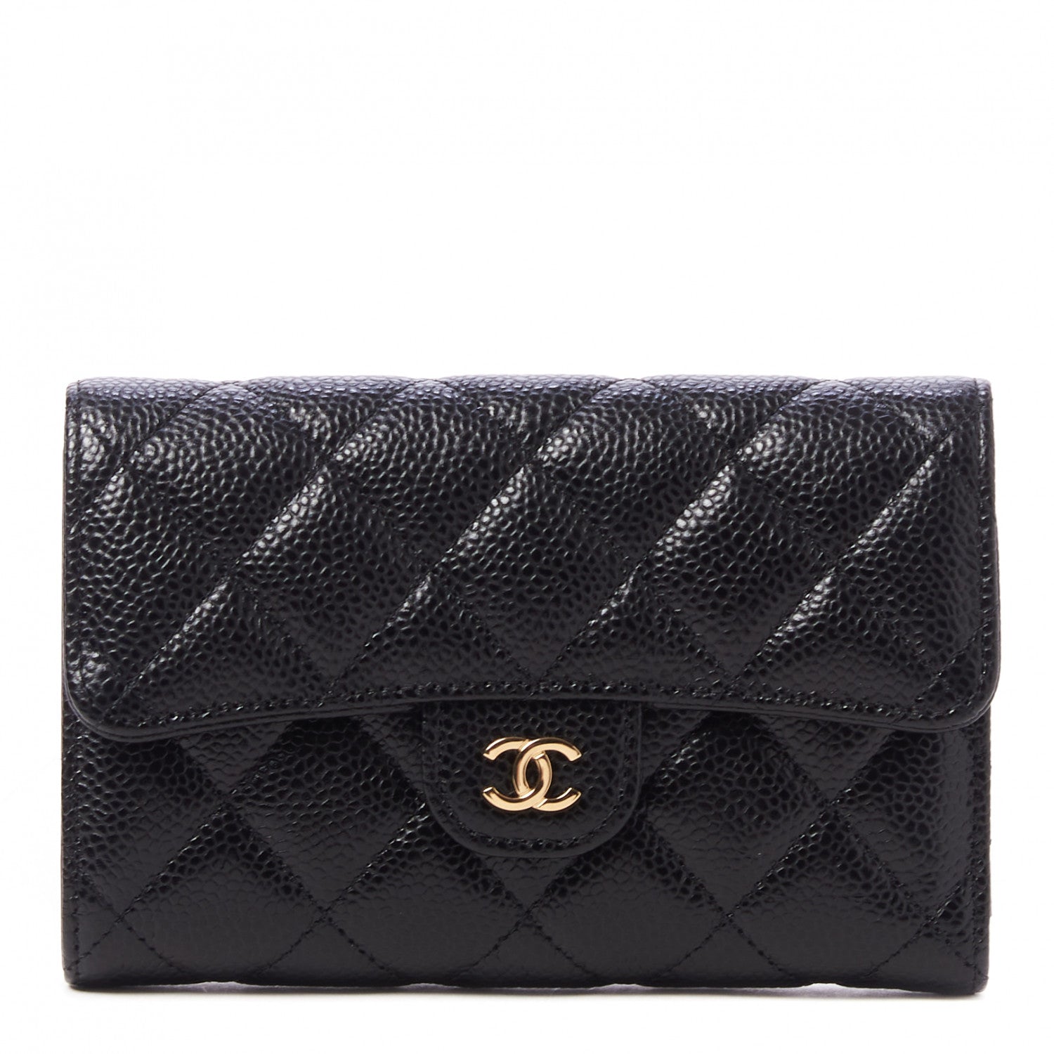Chanel Caviar Quilted Medium Flap Wallet Black 1 of 10