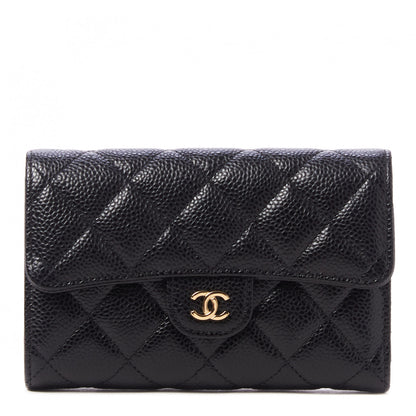 Chanel Caviar Quilted Medium Flap Wallet Black 1 of 10
