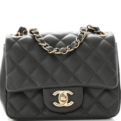 Chanel Lambskin Quilted Mini Square Flap Dark Grey 8 of 11