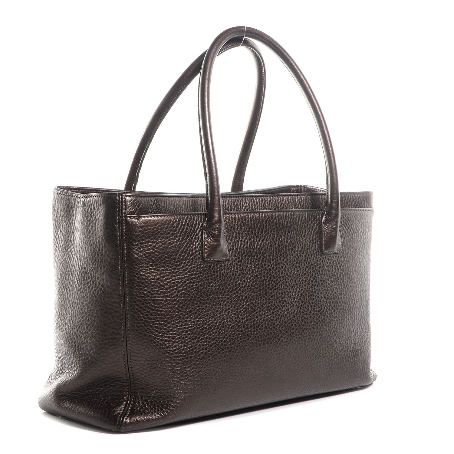 Chanel Metallic Deerskin Cerf Executive Shopper Tote Brown 3 of 8