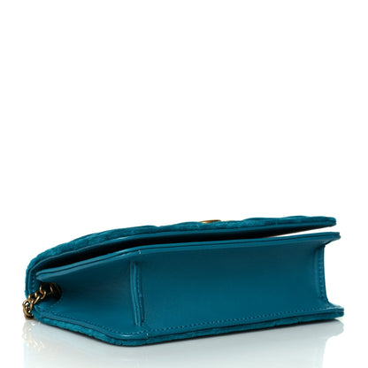 Gucci Velvet Matelasse GG Marmont Mini Bag Pavone Cyan 4 of 9