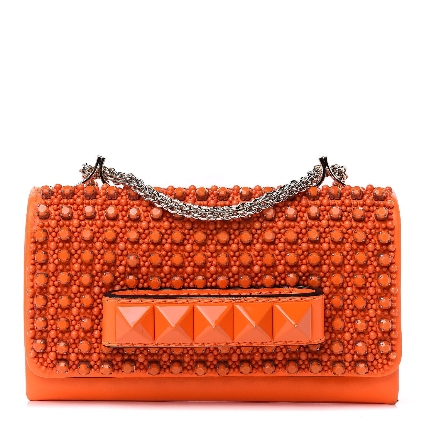Nappa Studded Va Va Voom Shoulder Bag Orange