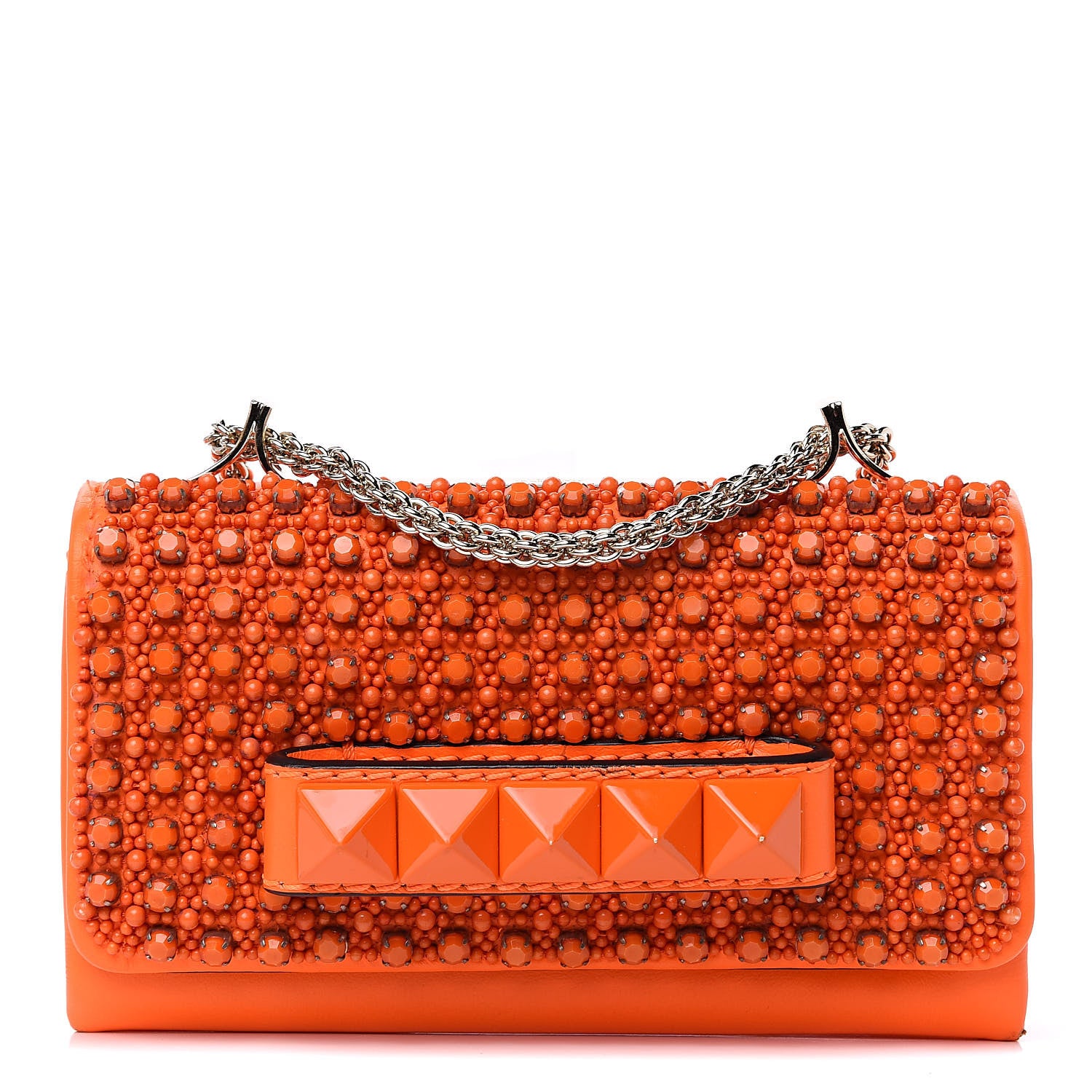 Valentino Garavani Nappa Studded Va Va Voom Shoulder Bag Orange 1 of 13