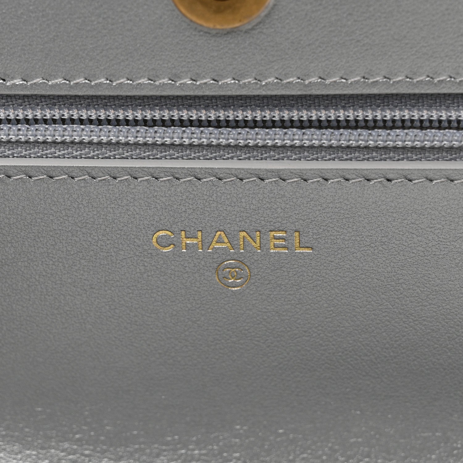Chanel Metallic Lambskin Quilted Chanel 19 Wallet On Chain WOC Silver 6 of 11