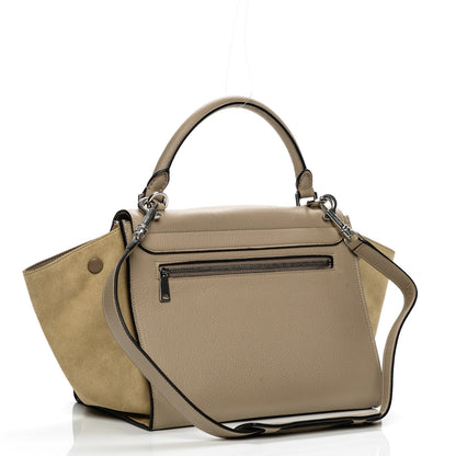 Celine Drummed Calfskin Suede Small Trapeze Dune 3 of 8