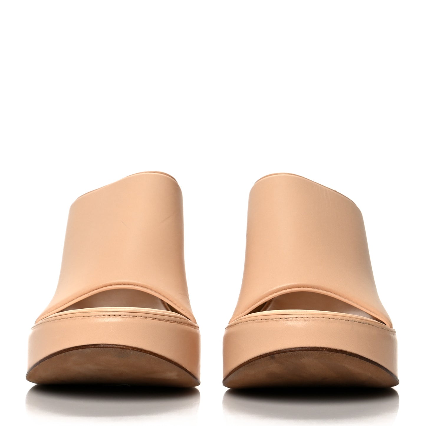 Nappa Slide Platform 115 Wedge Sandals 40 Macaroon