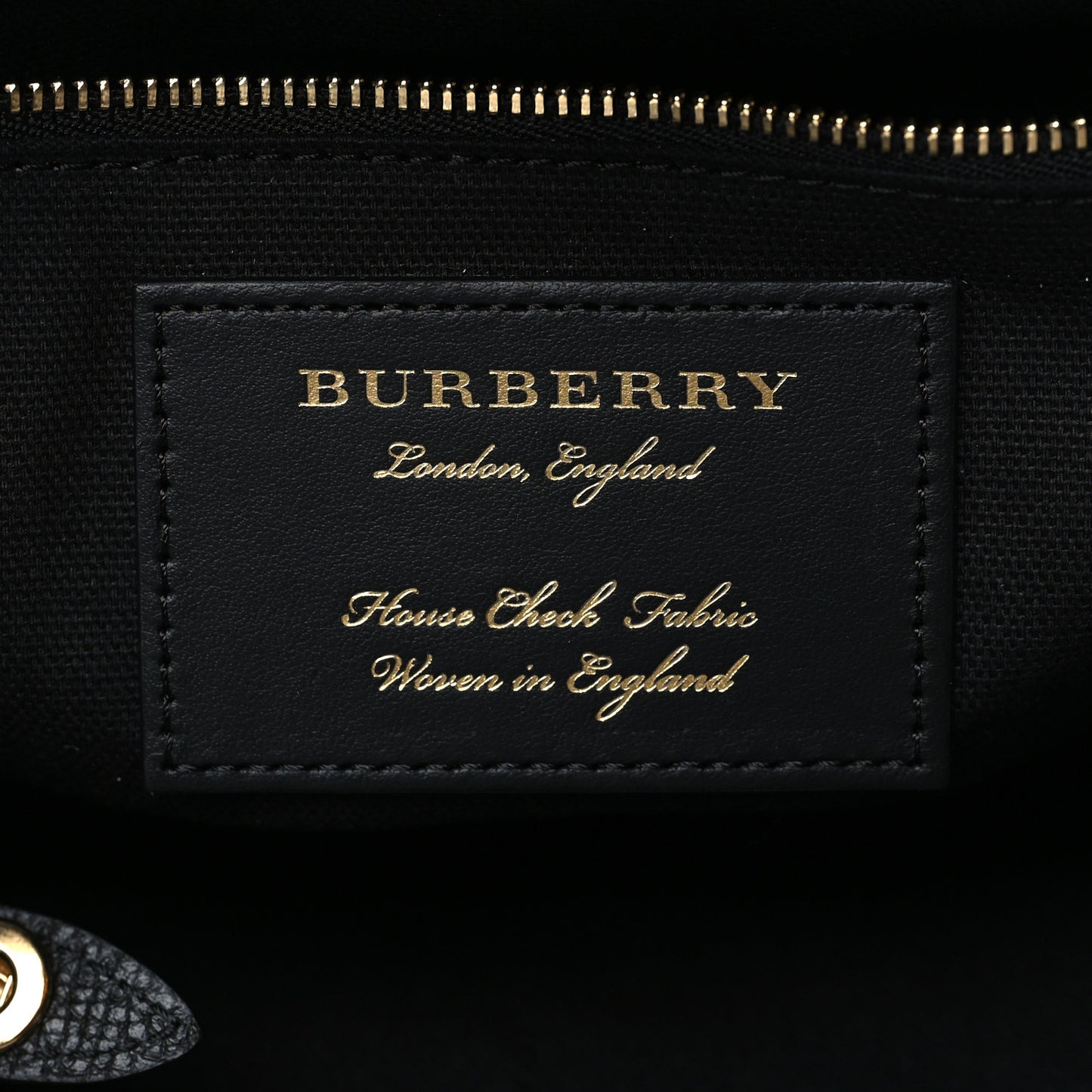 Grainy Calfskin House Check Small Canterbury Tote Black