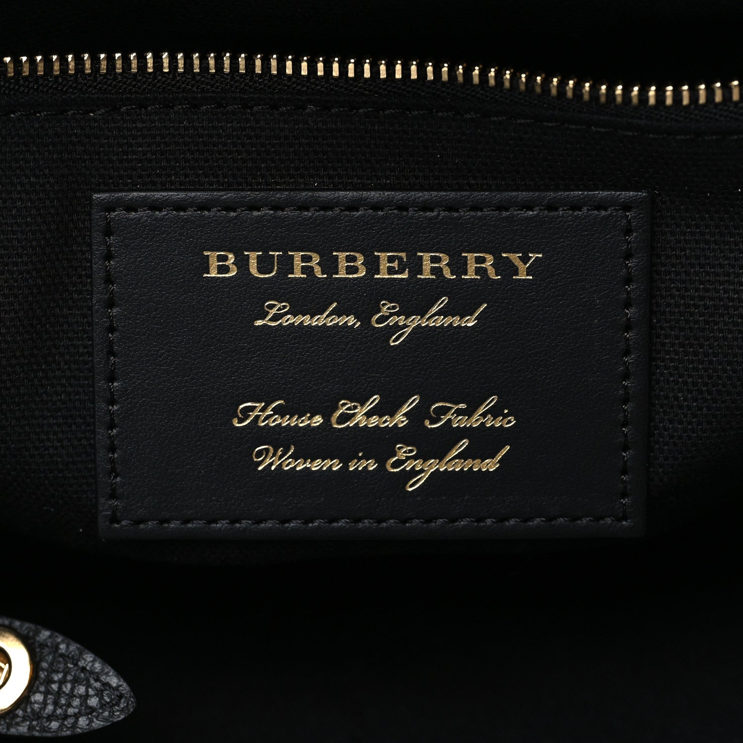 Burberry Grainy Calfskin House Check Small Canterbury Tote Black 6 of 9