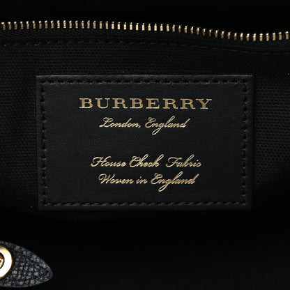 Burberry Grainy Calfskin House Check Small Canterbury Tote Black 6 of 9