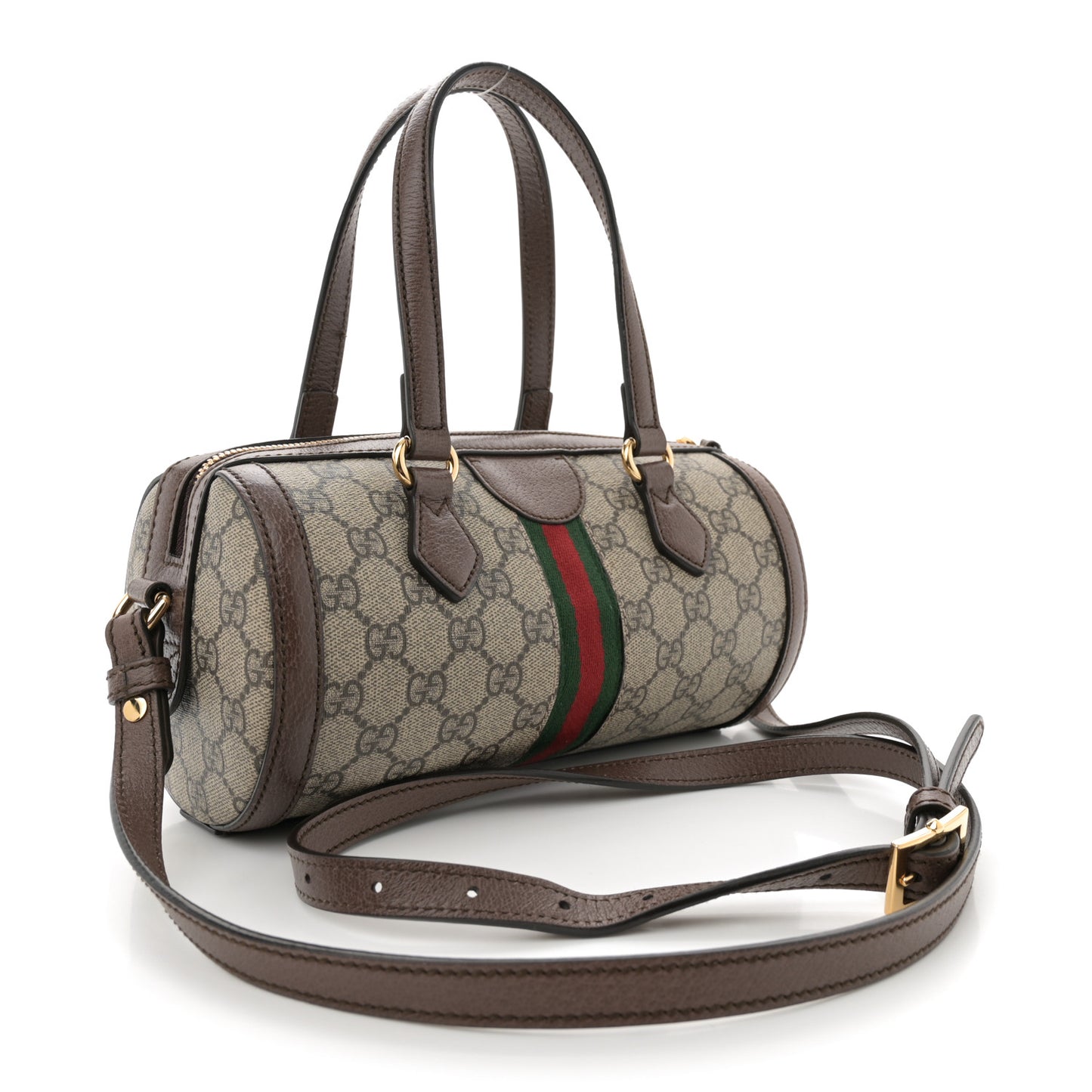 GG Supreme Monogram Web Small Ophidia Boston Bag Beige New Acero