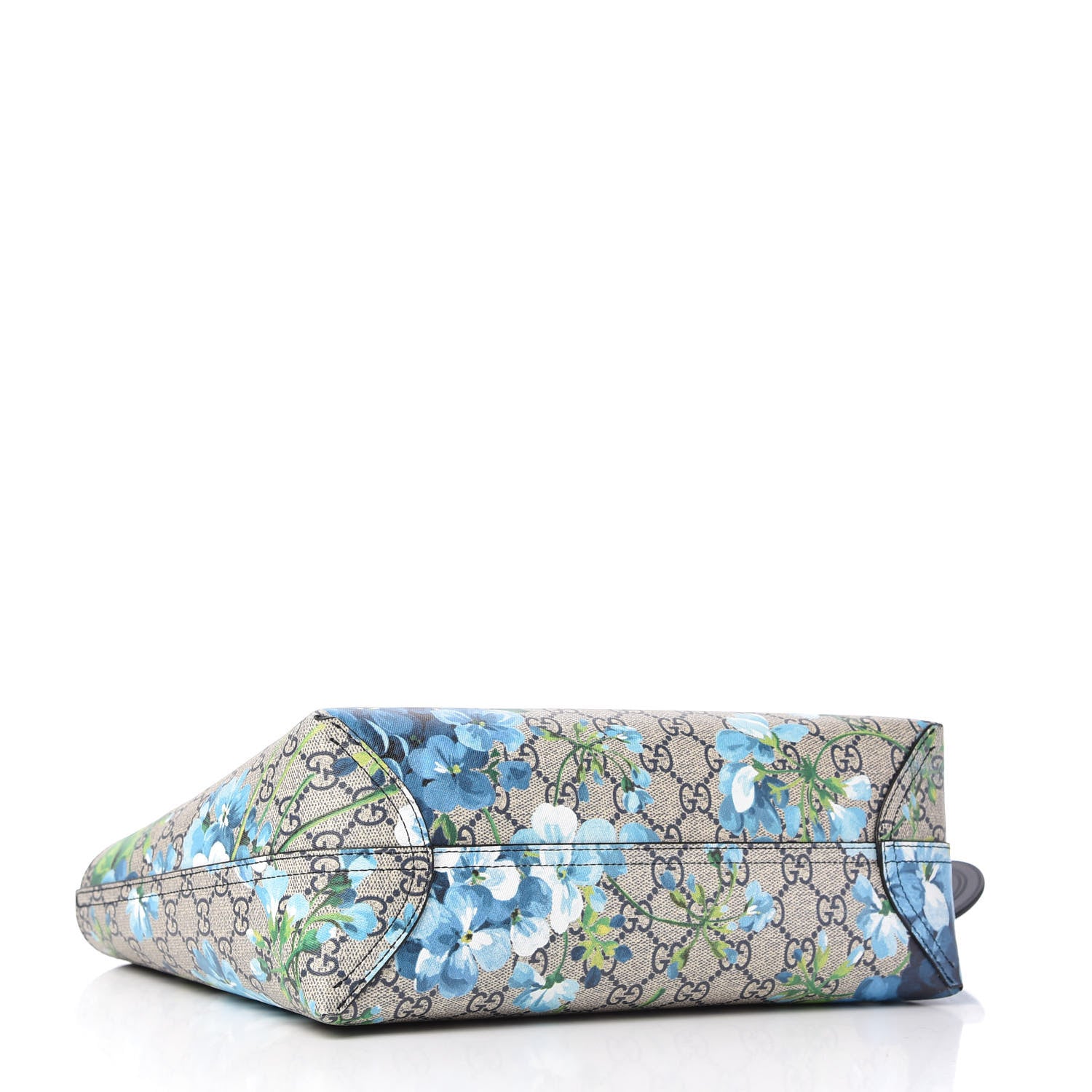 Gucci GG Supreme Monogram Blooms Small Reversible Tote Beige Blue Navy 5 of 10