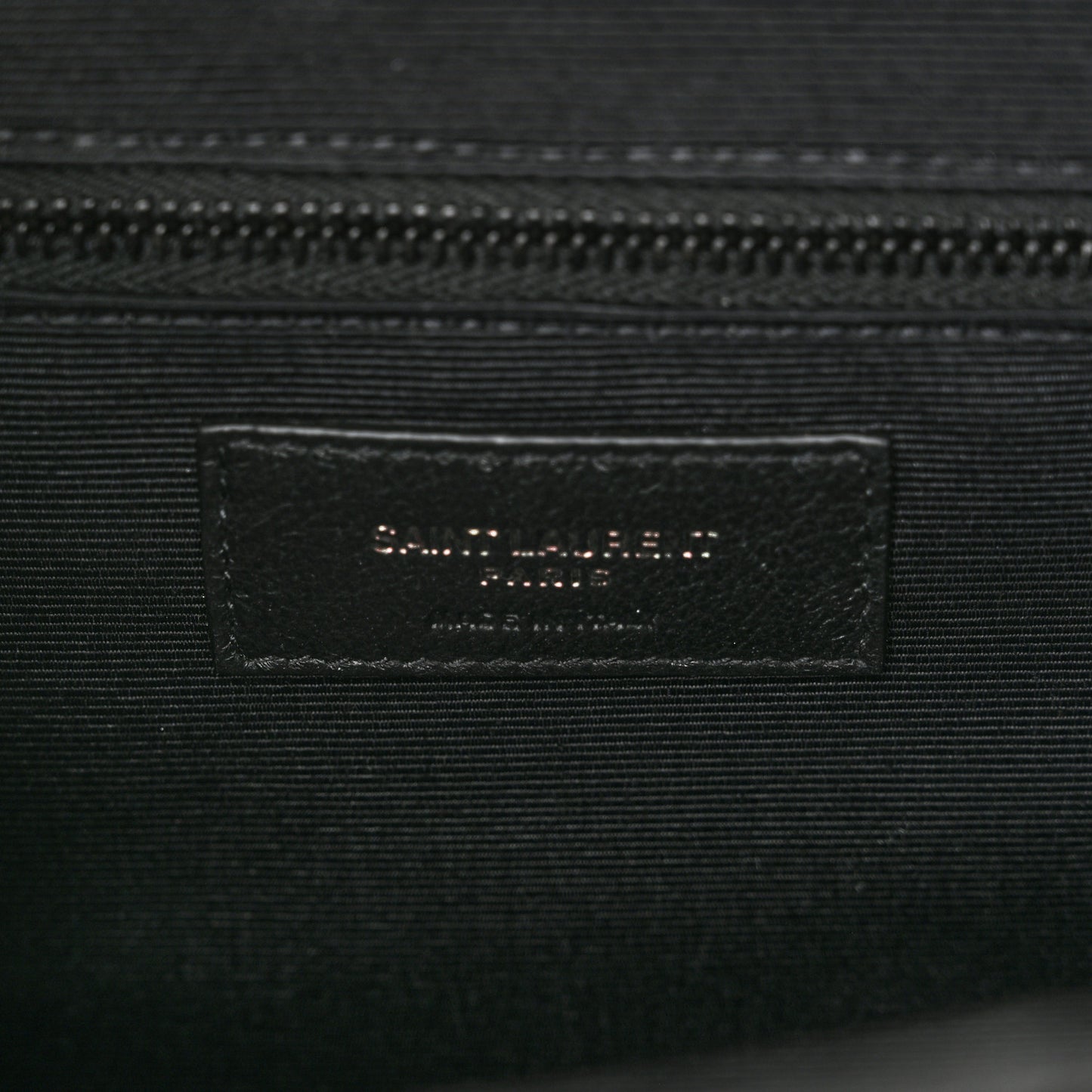 Grain De Poudre Textured Mixed Matelasse Large Triquilt Monogram Monochrome Satchel Black