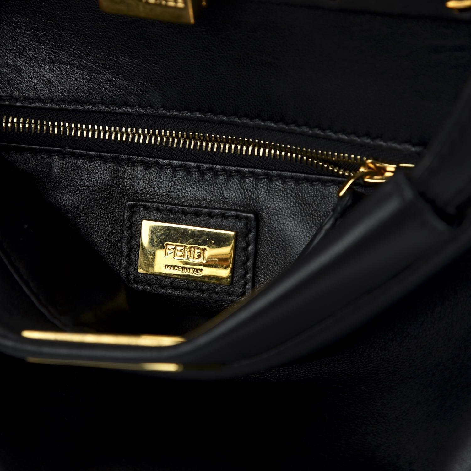 Fendi Nappa Mini Peekaboo Iconic Satchel Black 6 of 7
