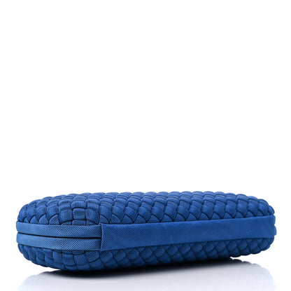 Bottega Veneta Silk Faille Intrecciato Knot Clutch Blue 4 of 8