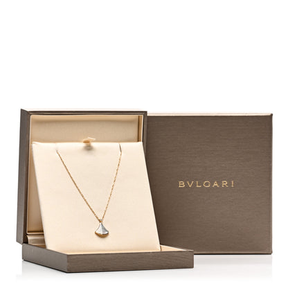 Bulgari 18K Yellow Gold Diamond Mother of Pearl Small Divas' Dream Pendant Necklace 5 of 5