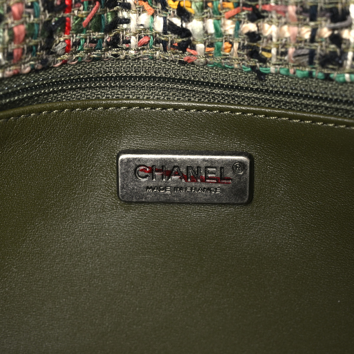 Chanel Tweed Sequins Havana Stroll Messenger Khaki 5 of 9