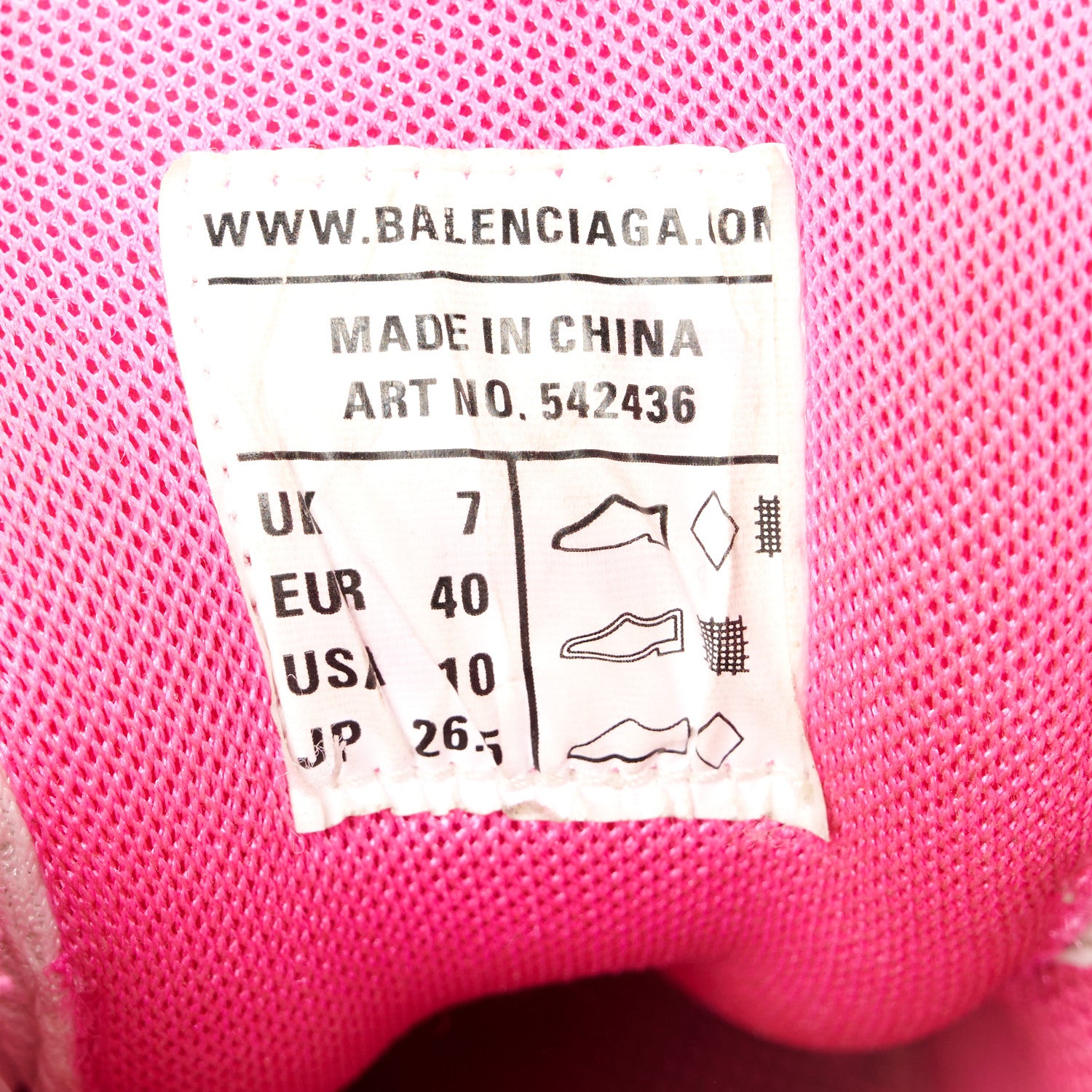 Balenciaga Mesh Rubber Bi-Color Womens Track Sneakers 40 White Fluo Pink 10 of 10
