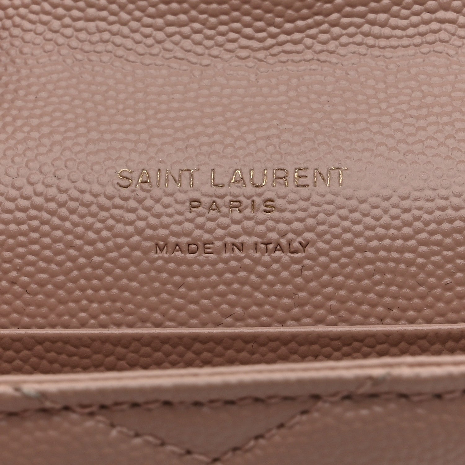 Saint Laurent Grain De Poudre Matelasse Chevron Small Monogram Envelope Wallet Pale Pink 6 of 8