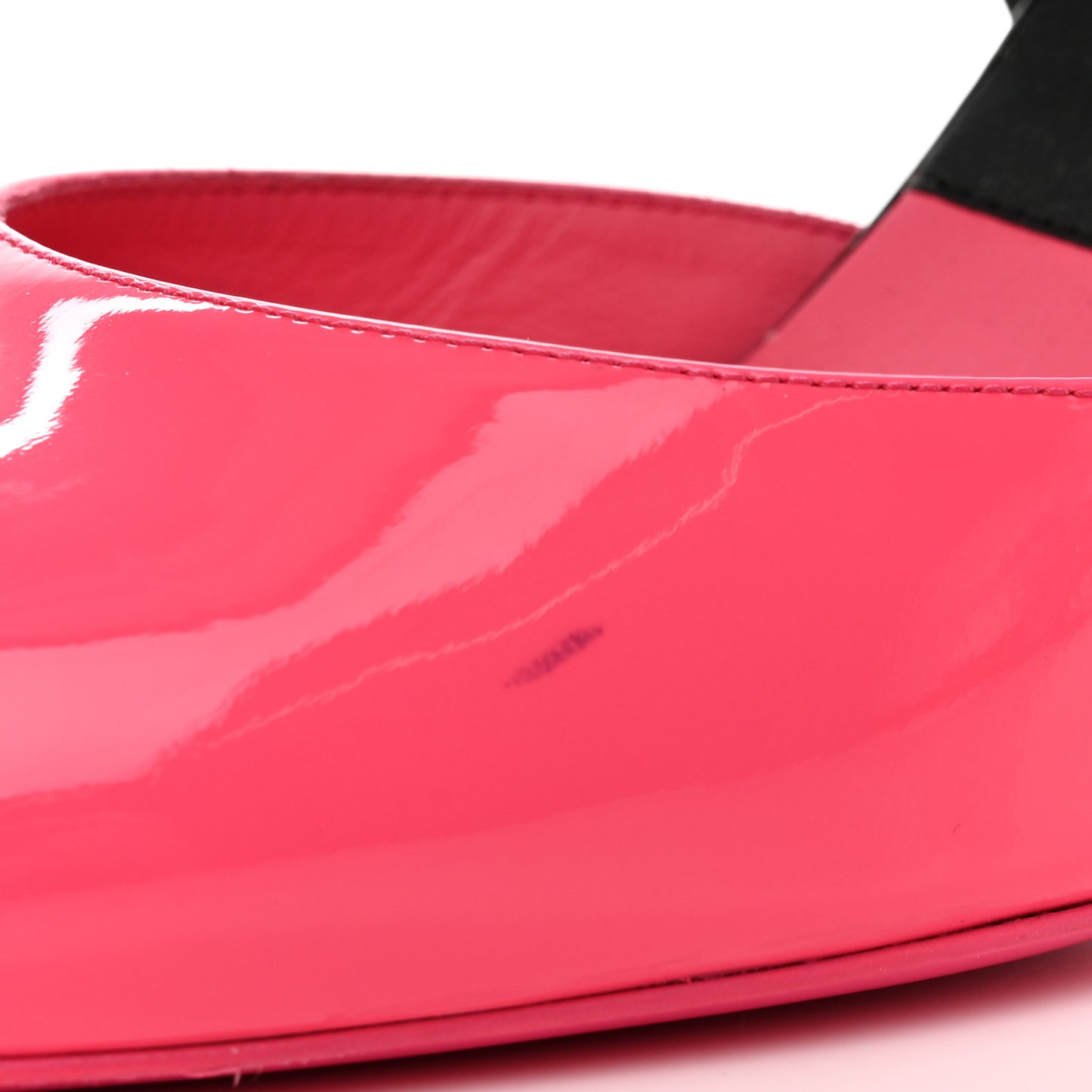 Patent Calfskin CC Pumps 42 Pink Black