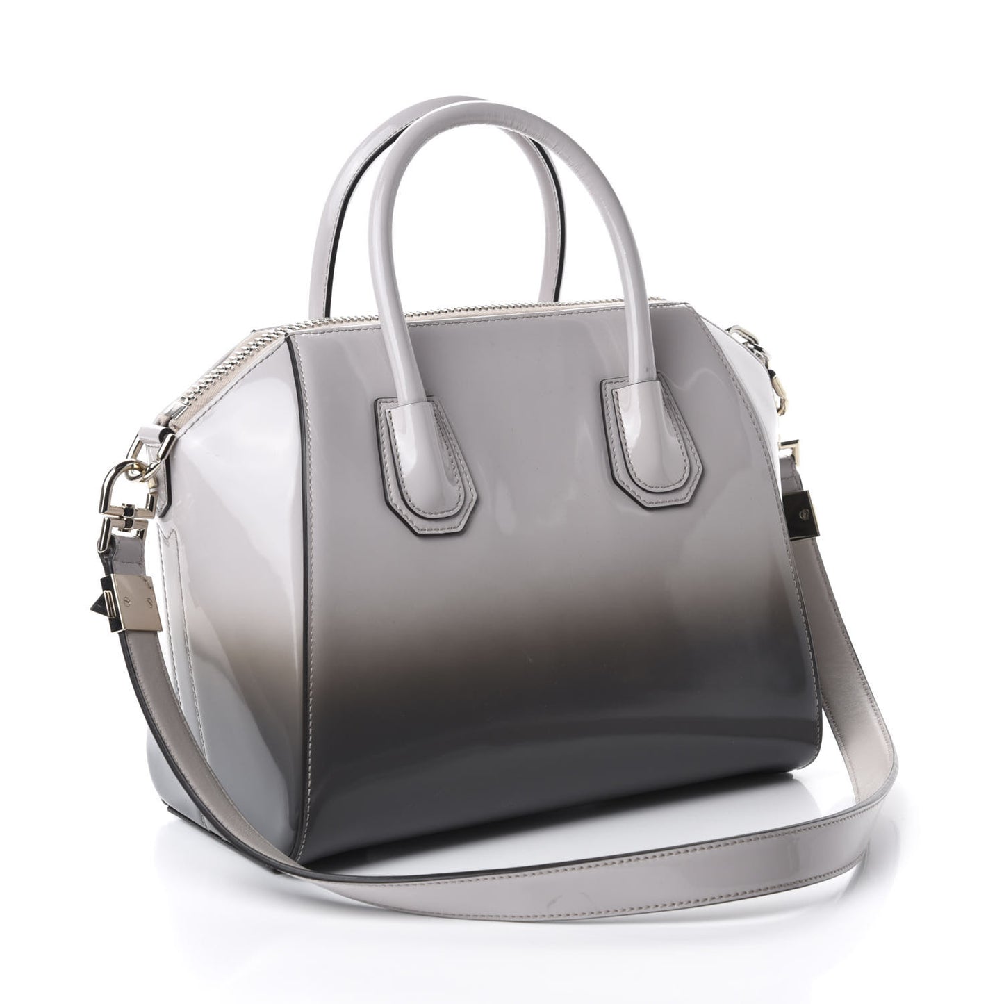 Patent Lambskin Degrade Small Antigona Grey