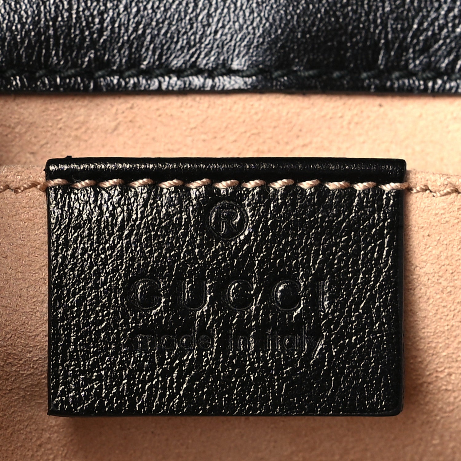 Gucci Monogram Matelasse Diagonal Mini GG Marmont Shoulder Bag Beige Black 6 of 10