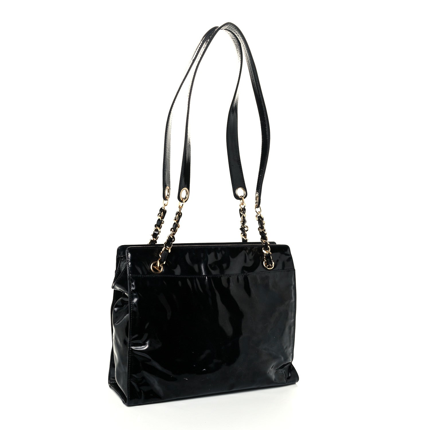 Chanel Patent CC Shoulder Bag Black 3 of 10