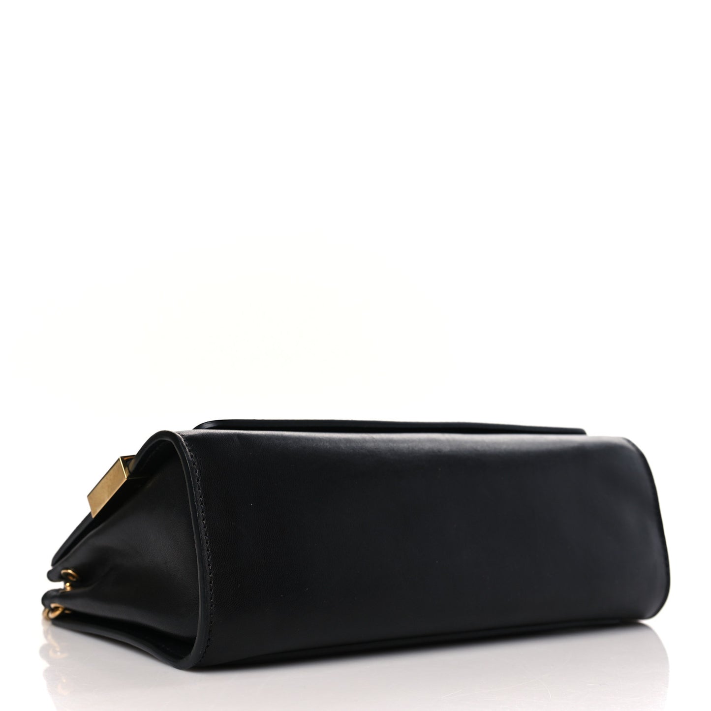 Nappa Calfskin Medium Elle Chain Clutch Black