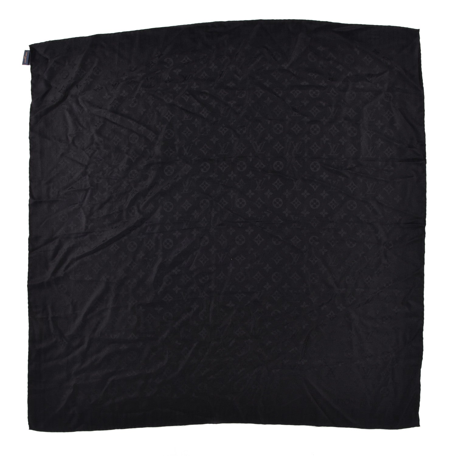Louis Vuitton Silk Cashmere My Everything Monogram Shawl Black 1 of 3