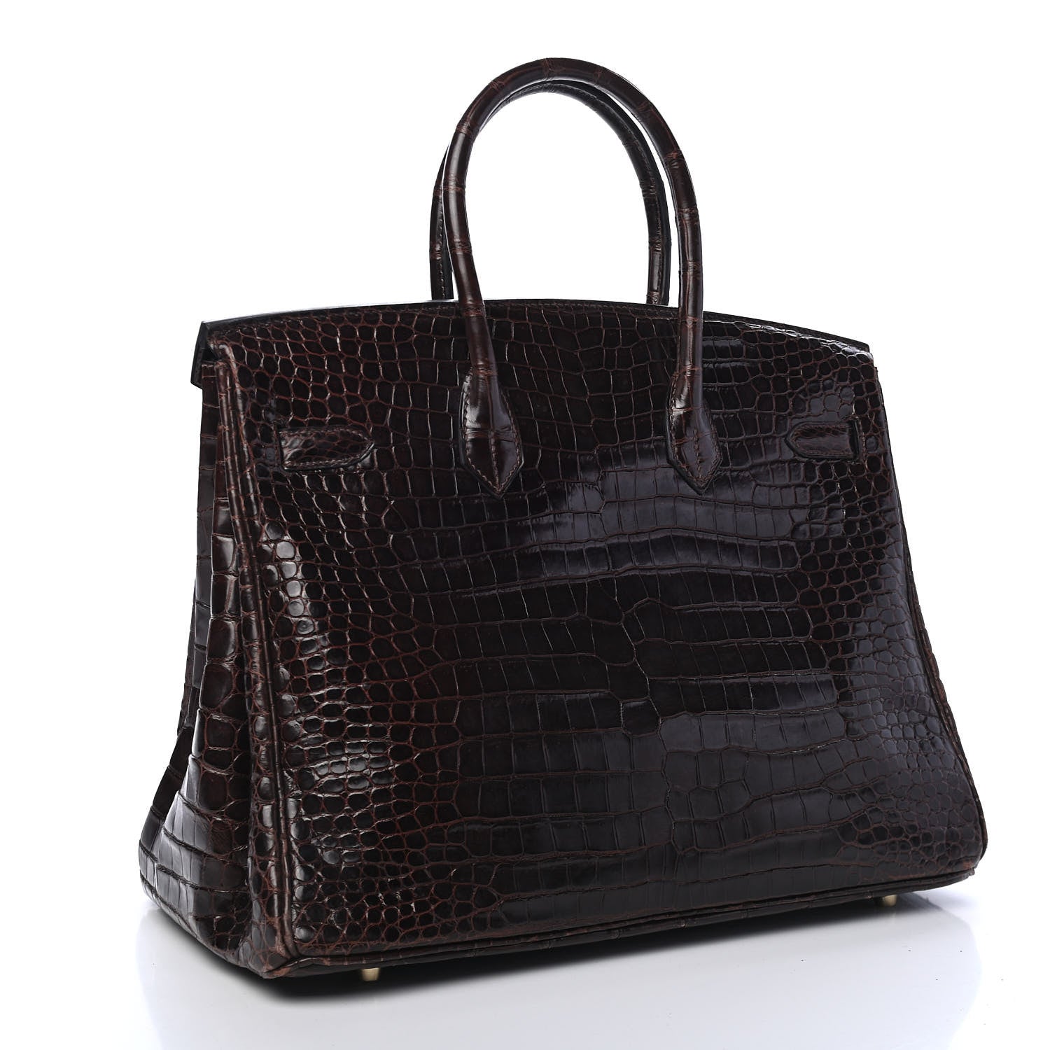 Hermes Shiny Porosus Crocodile Birkin 35 Cocoan 2 of 31
