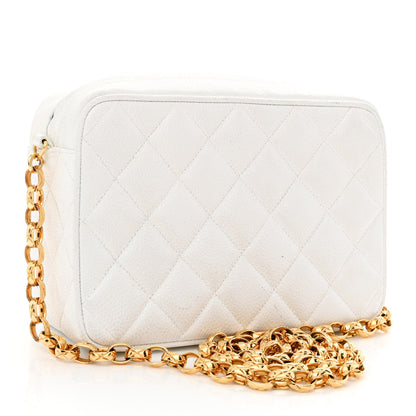 Chanel Caviar Quilted CC Camera Case White 2 of 13