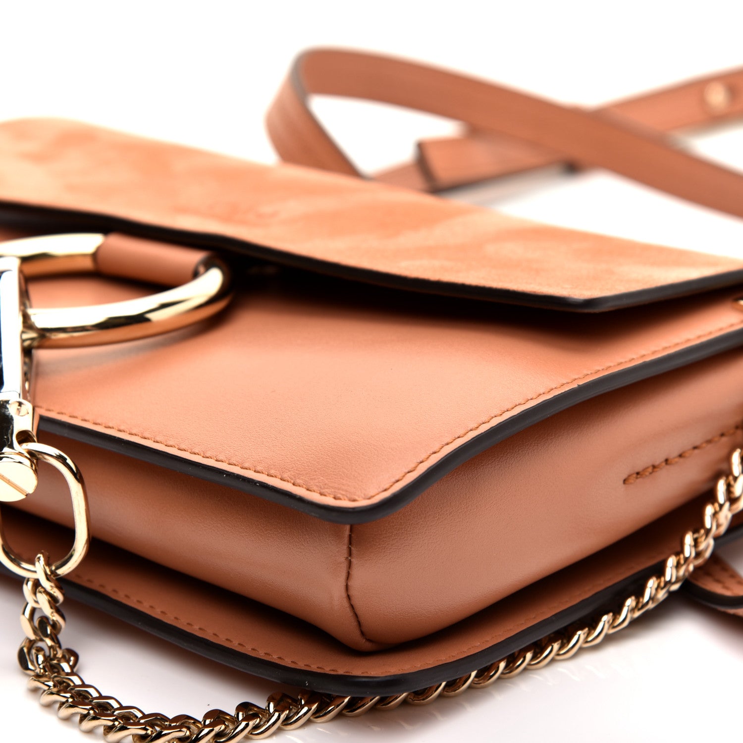 Chloe Suede Calfskin Small Faye Shoulder Bag Marrone 7 of 9