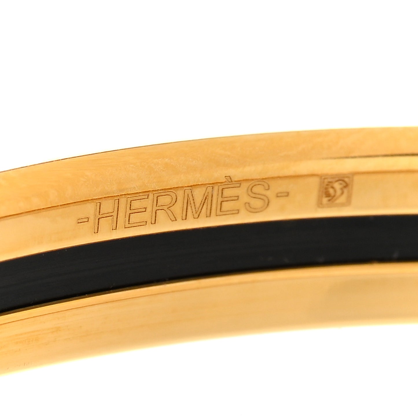 Printed Enamel Extra Narrow OP'H Bracelet 65 Jaune D'Or White
