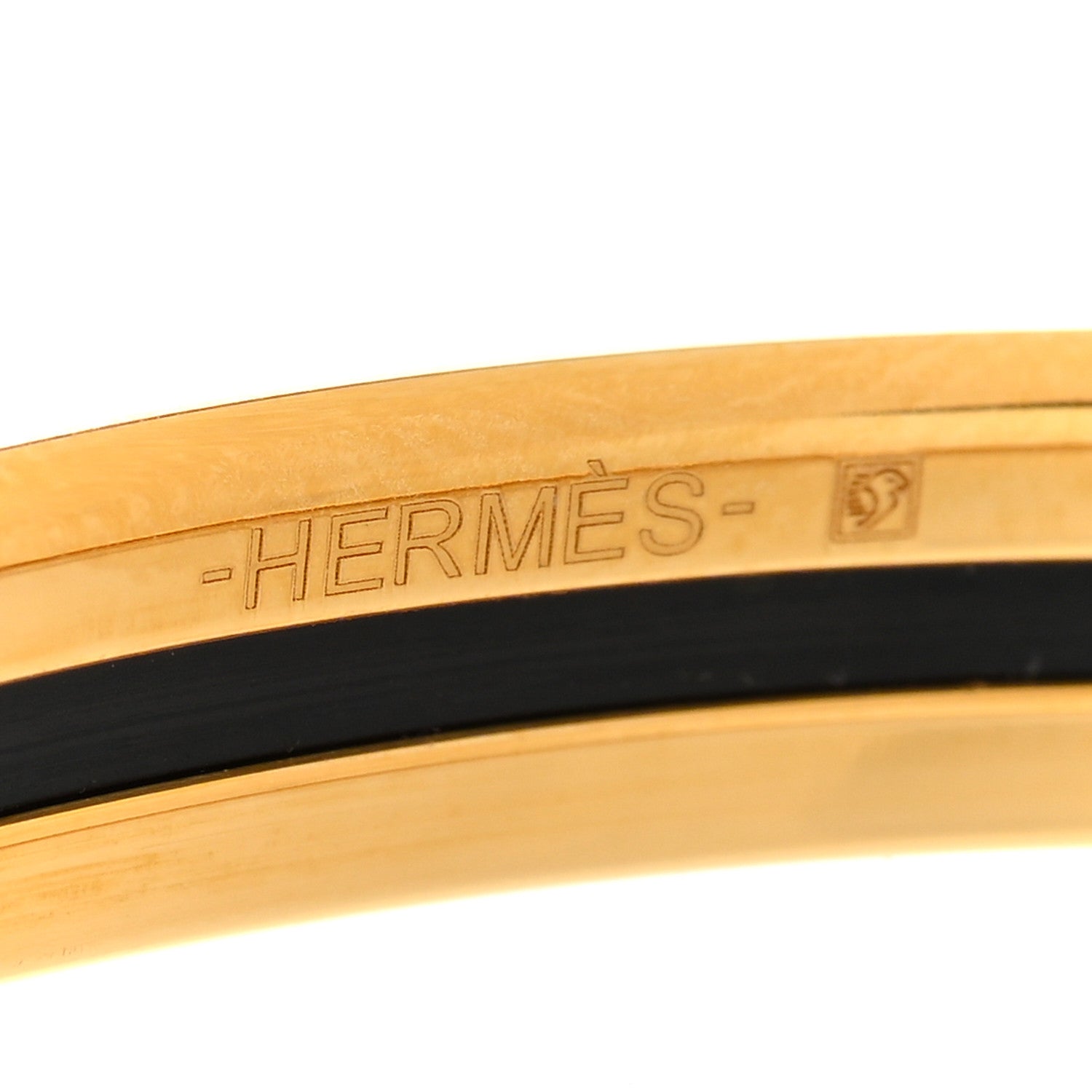 Hermes Printed Enamel Extra Narrow OP'H Bracelet 65 Jaune D'Or White 4 of 6