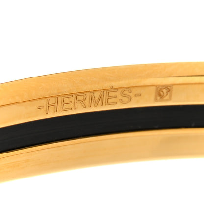 Hermes Printed Enamel Extra Narrow OP'H Bracelet 65 Jaune D'Or White 4 of 6