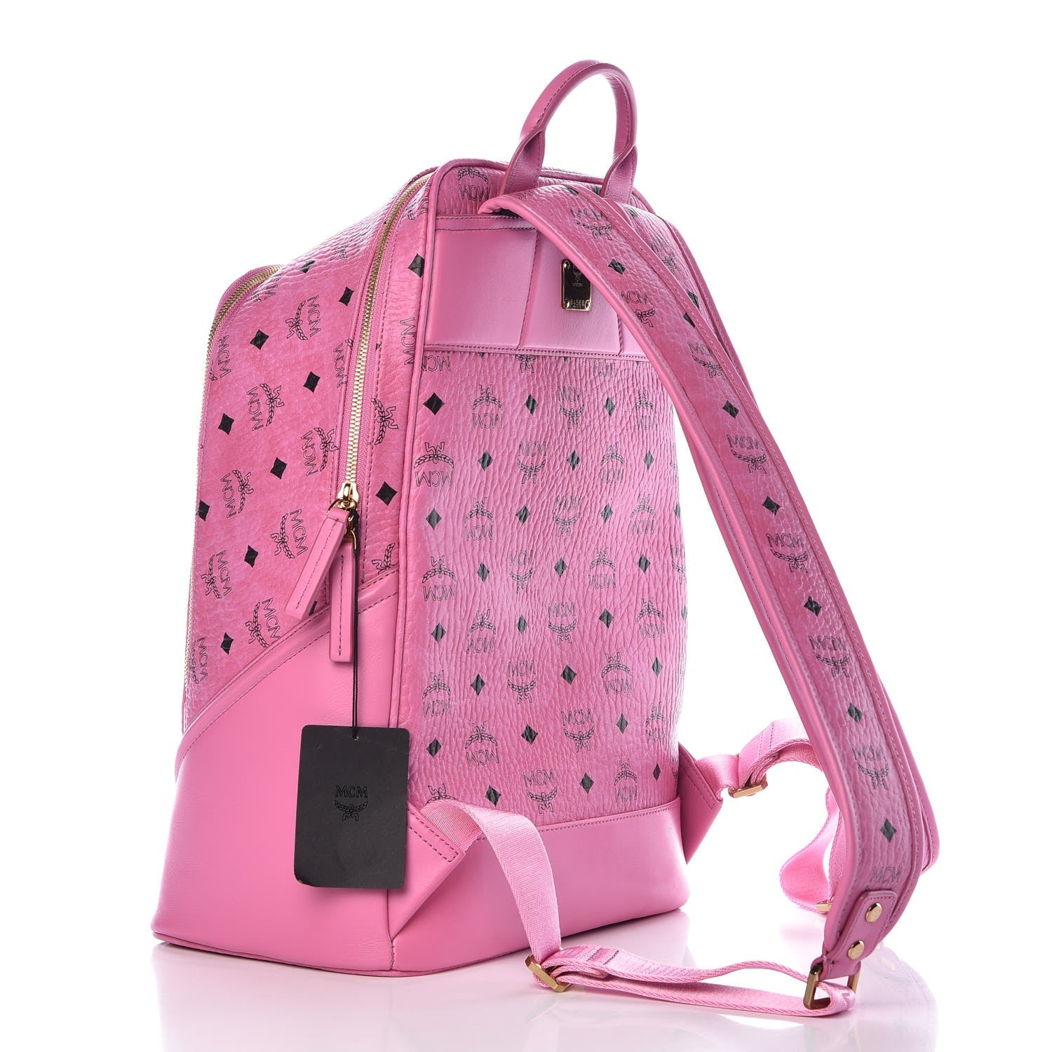 MCM Visetos Medium Duke Backpack Pink 3 of 8