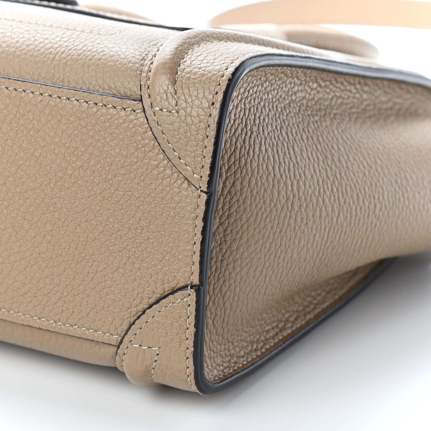 Celine Drummed Calfskin Nano Luggage Dune 9 of 9