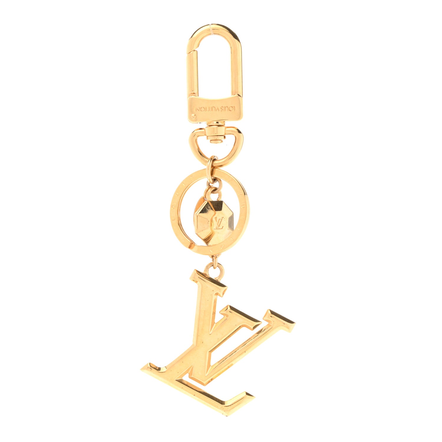 Louis Vuitton LV Facettes Bag Charm Key Holder Gold 1 of 4