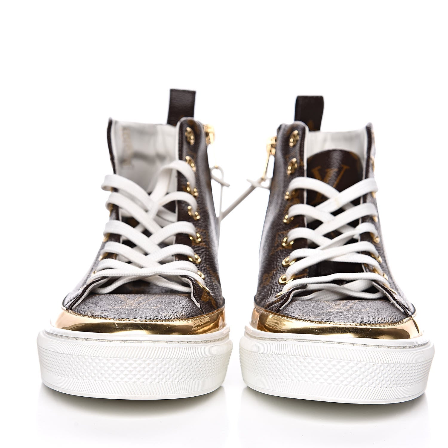Louis Vuitton Patent Monogram Stellar Sneaker Boots 37 Gold 2 of 11