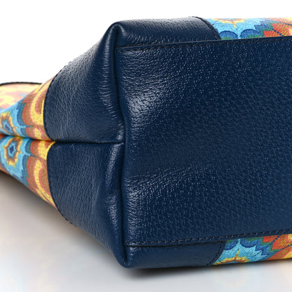 Gucci GG Supreme Kaleidoscope Calfskin Script Logo Gucci 100 Tote Bag Blue Orange Multicolor Blue Agata 7 of 8