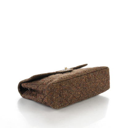 Chanel Tweed Quilted Jumbo Single Flap Brown 4 of 14