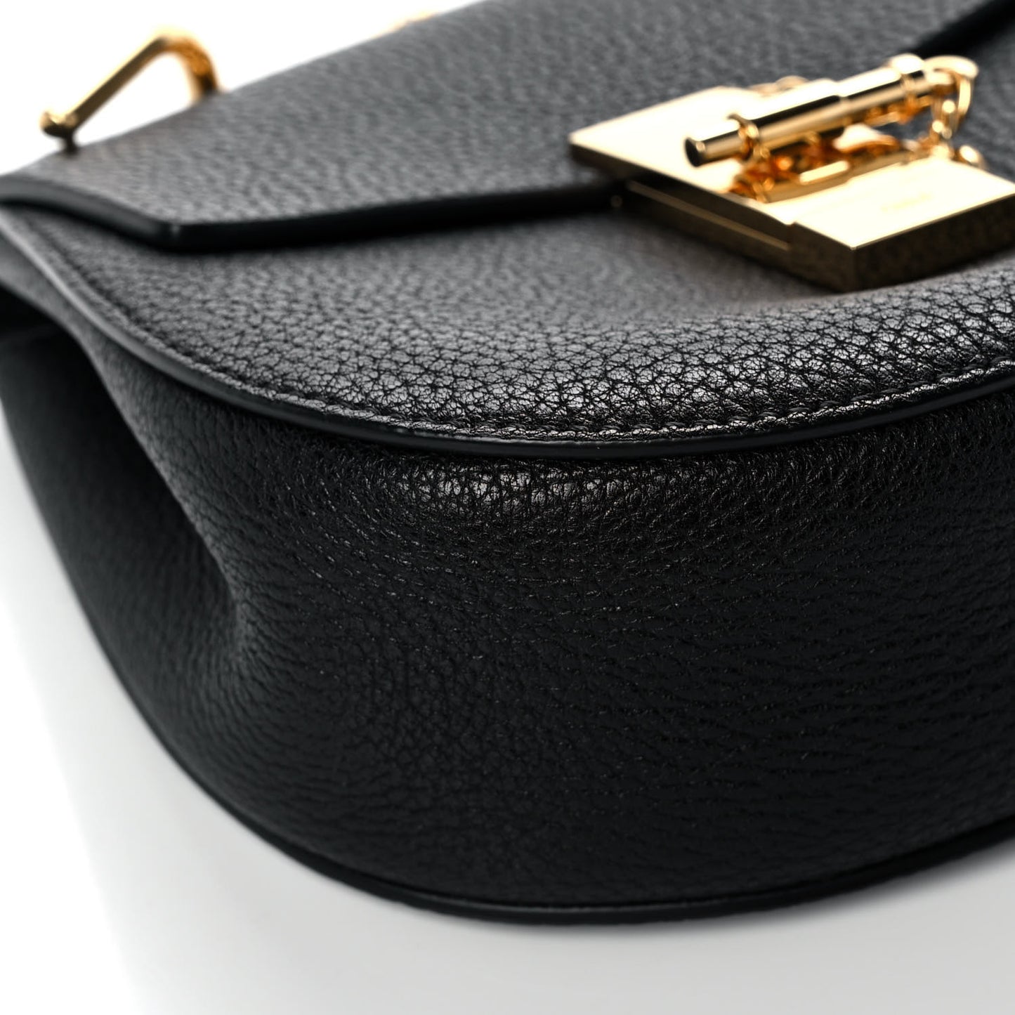 Grained Lambskin Mini Drew Shoulder Bag Black