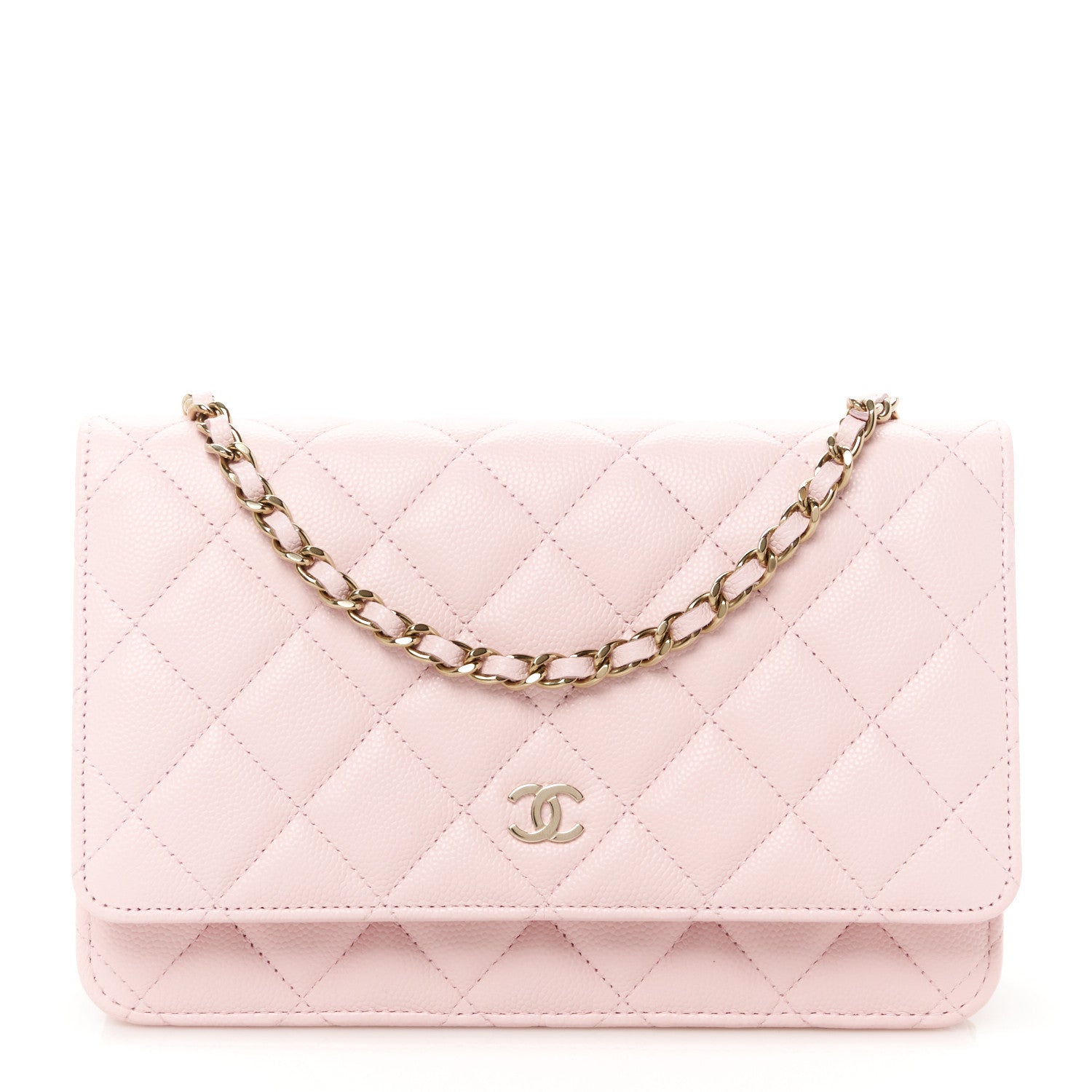 Chanel Caviar Quilted Wallet on Chain WOC Light Pink 1 of 12
