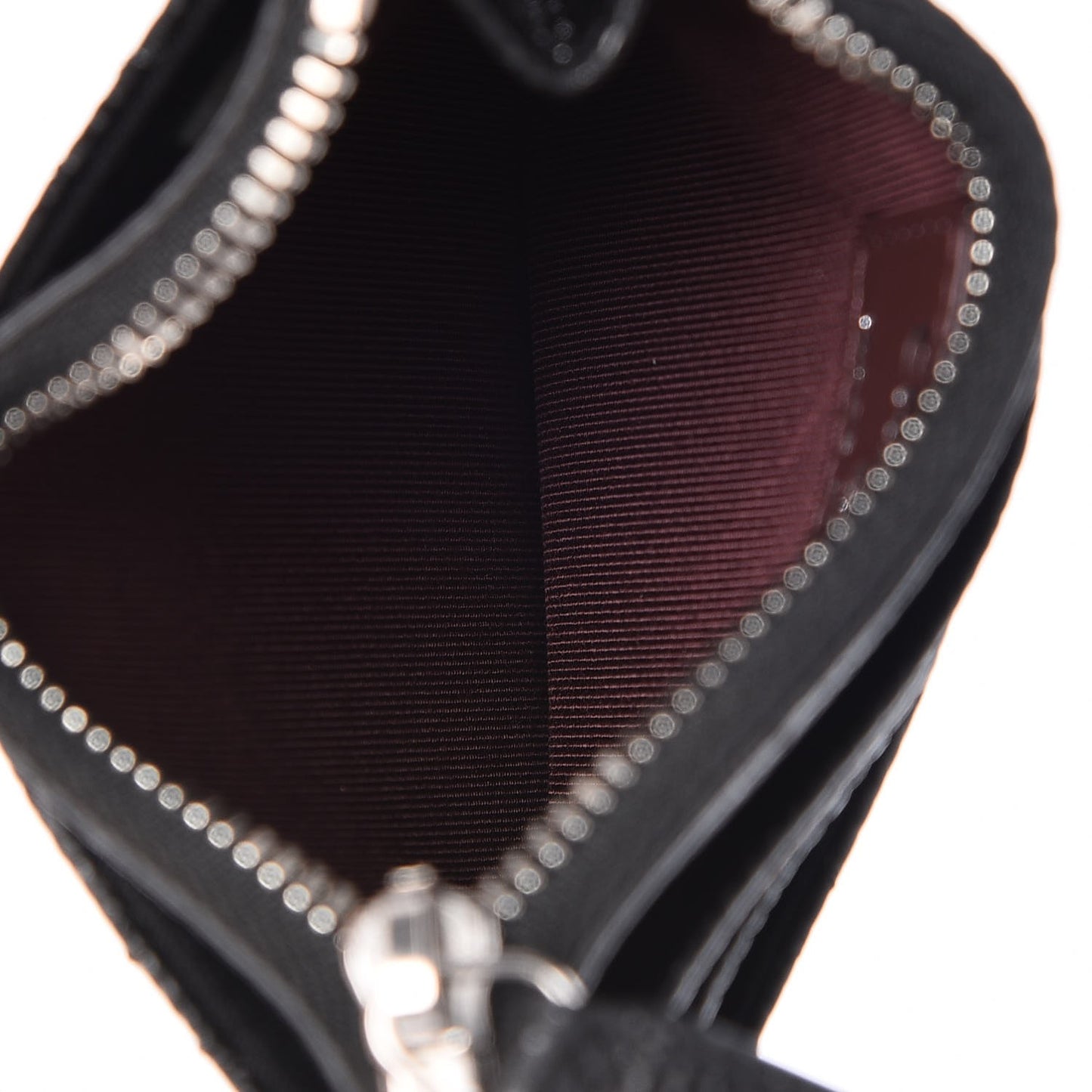 Caviar Quilted CC Zip Card Holder Black